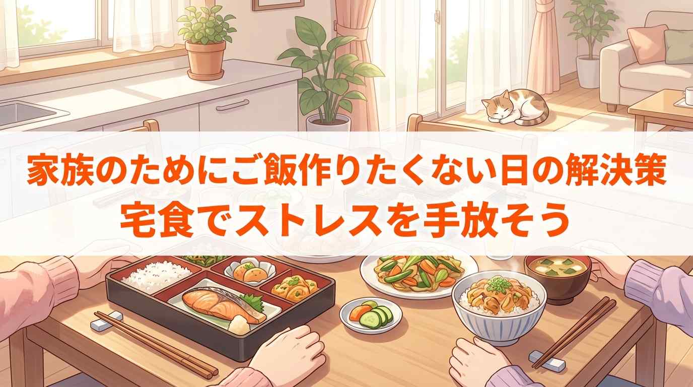 家族のためにご飯作りたくない日の解決策!宅食でストレスを手放そう