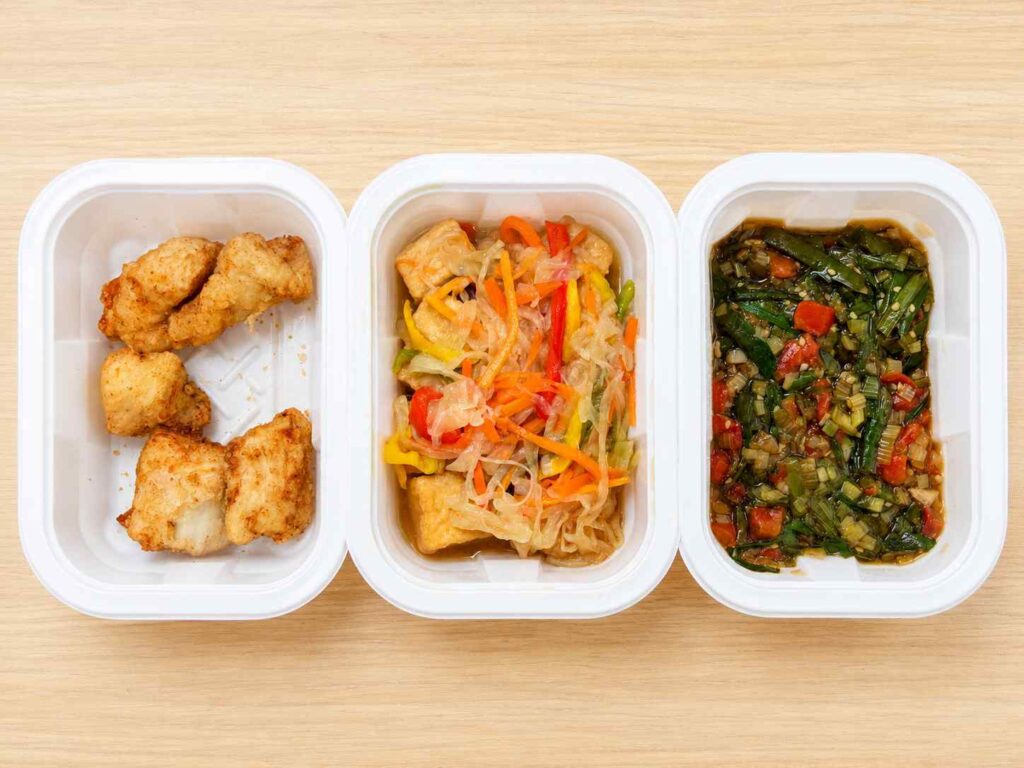 鶏唐揚げの冷製トマトにらだれと厚揚げの南蛮開封後フル