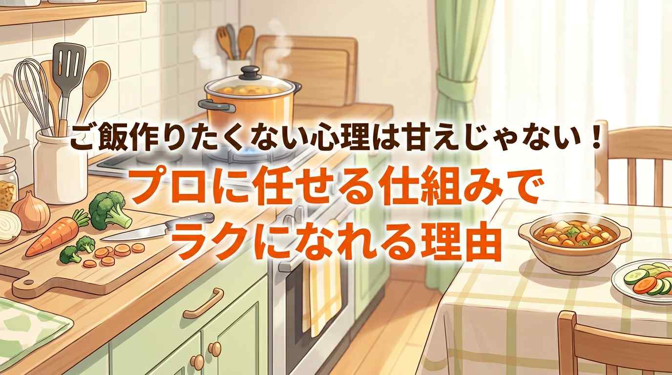 ご飯作りたくない心理は甘えじゃない!「プロに任せる仕組み」でラクになれる理由