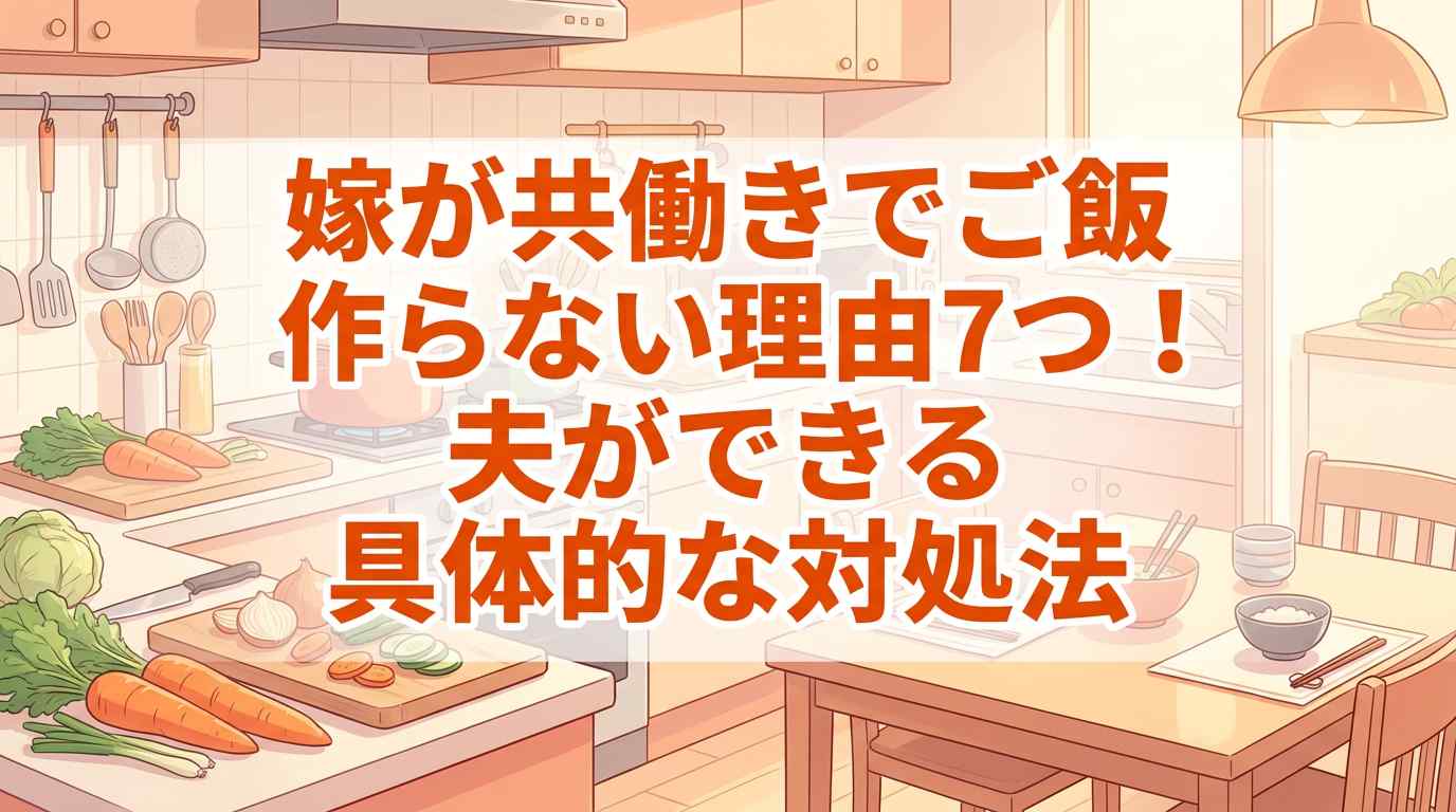 嫁が共働きでご飯作らない理由7つ!夫ができる具体的な対処法