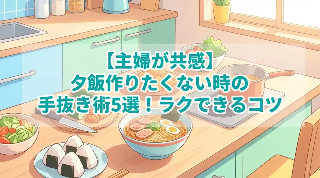 【主婦が共感】夕飯作りたくない時の手抜き術5選！ラクできるコツ
