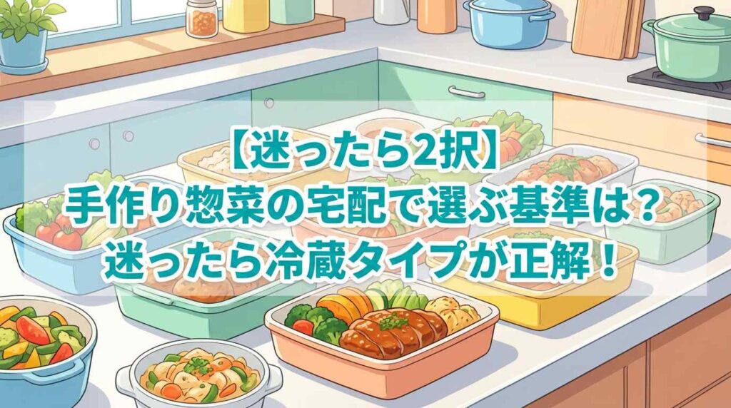 【迷ったら2択】手作り惣菜の宅配で選ぶ基準は？迷ったら冷蔵タイプが正解！
