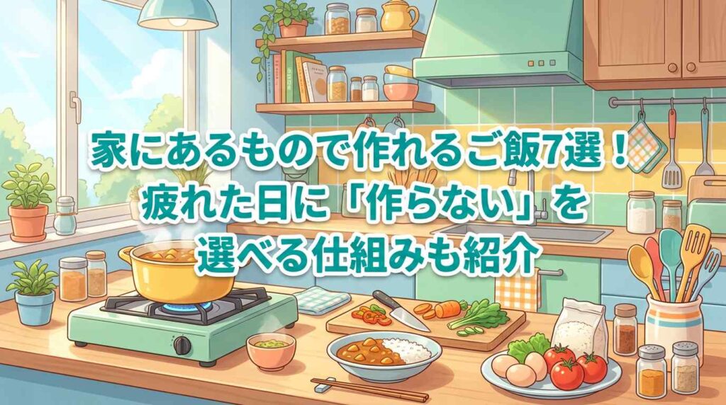 家にあるもので作れるご飯7選！疲れた日に「作らない」を選べる仕組み2つも紹介