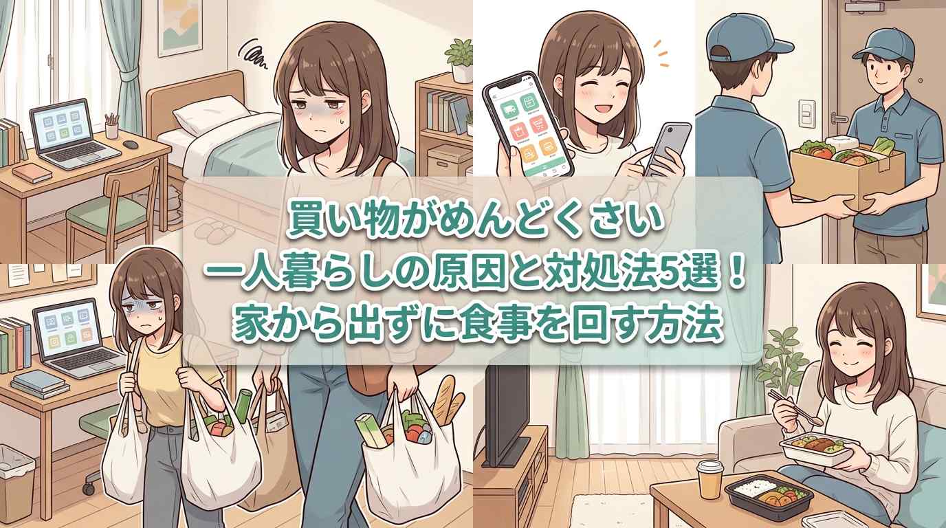 買い物がめんどくさい一人暮らしの原因と対処法5選！家から出ずに食事を回す方法